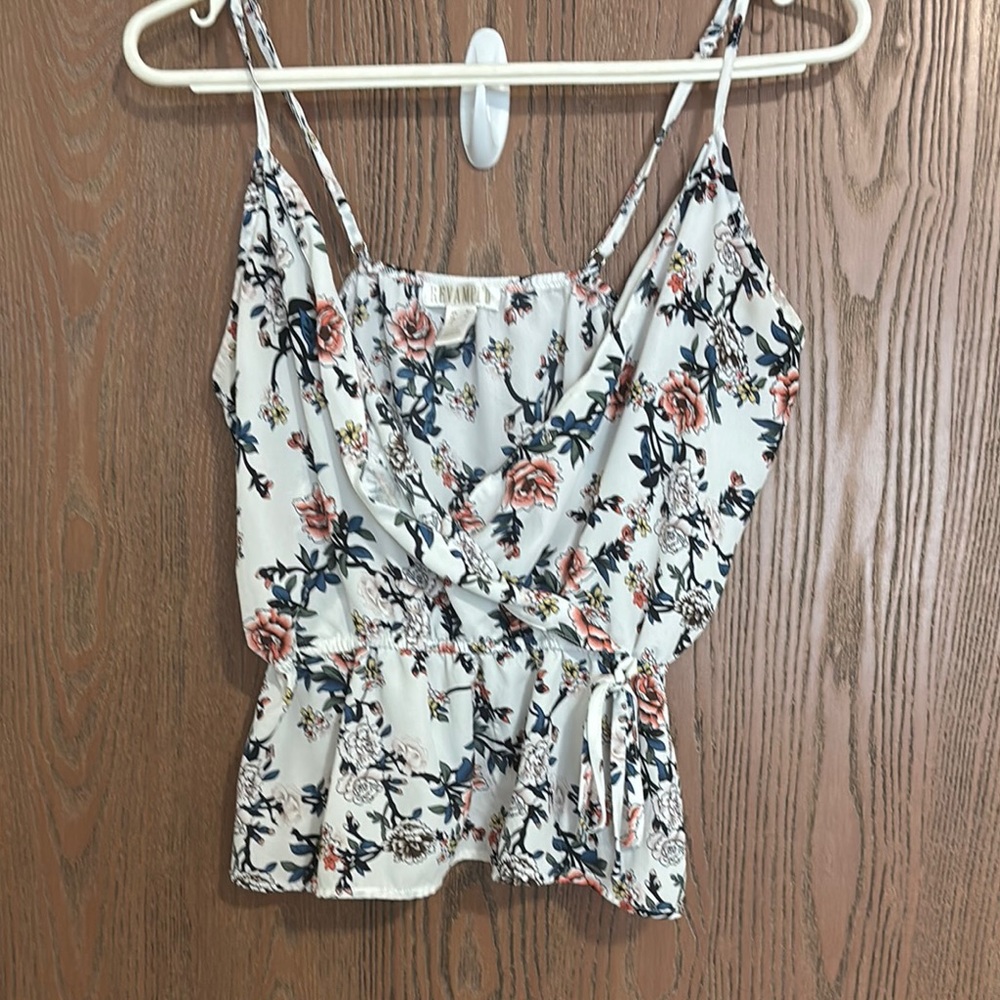 Forever 21 White Camisole with Peplum Wrap Style